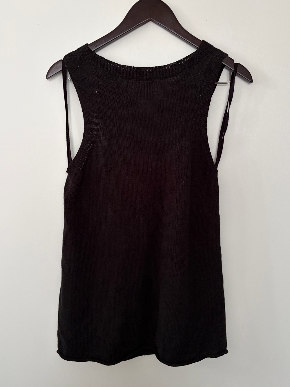 Brochu Walker Linen-Cotton Criss-Cross Back Knit Top - M